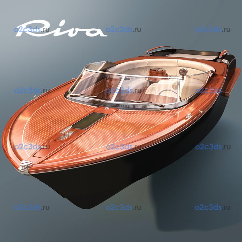 3D Модель Моторной Яхты Riva Aquariva Super— 3ds Max 2014 (Vray.