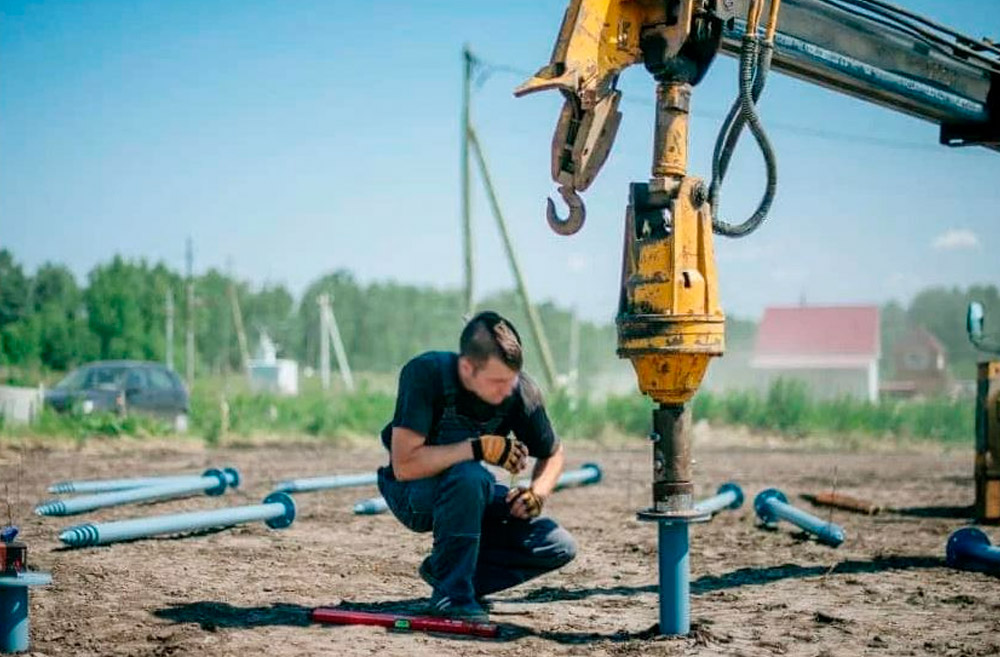 Закрутка винтовых свай 